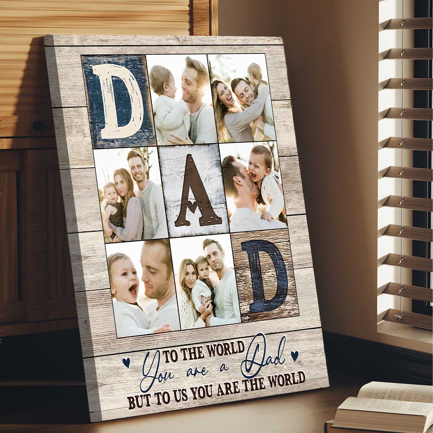 Dad You Are The World to Us Custom Photo Canvas-CustomLove