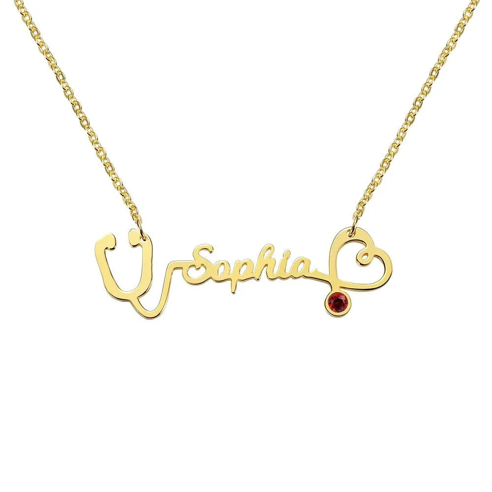 Personalized Name Stethoscope Necklace-CustomLove