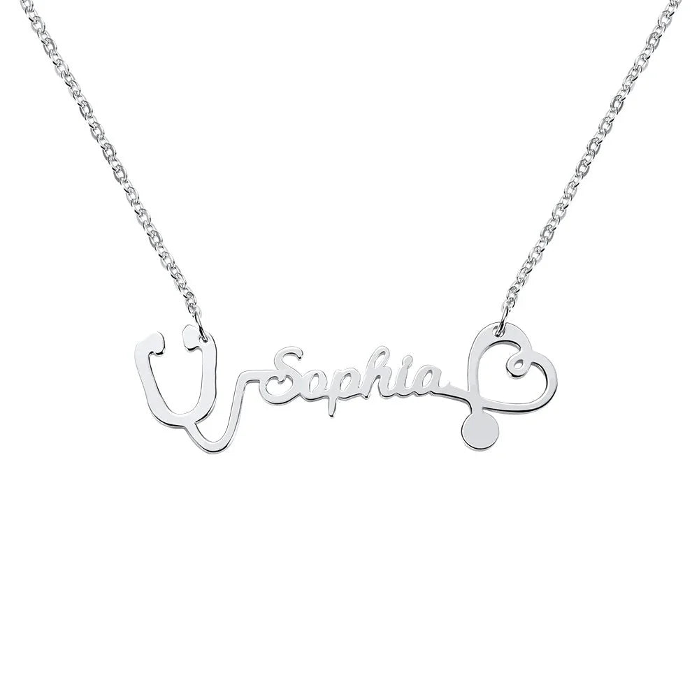 Personalized Name Stethoscope Necklace-CustomLove
