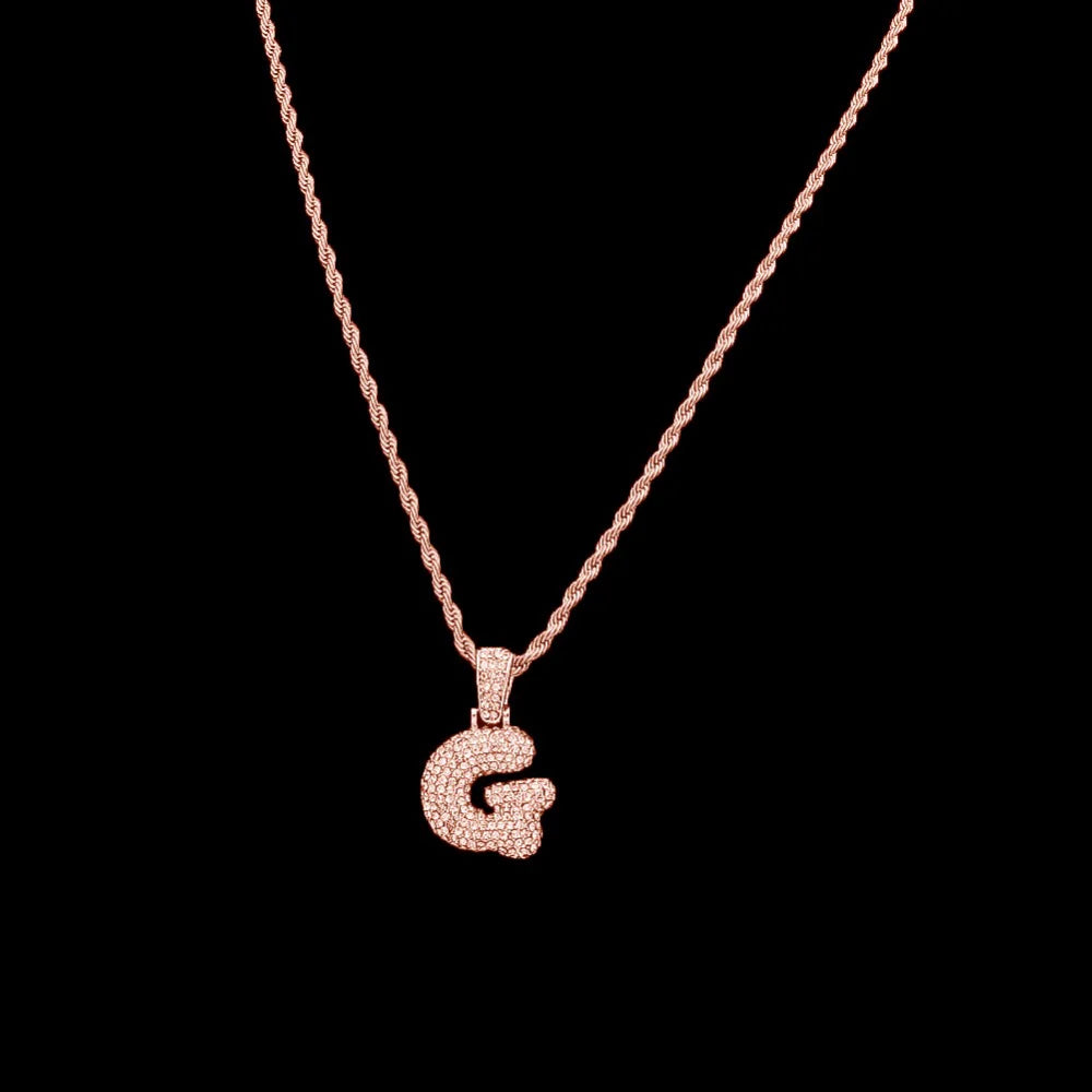 Hip Hop Iced Bubble Letters Necklace-CustomLove