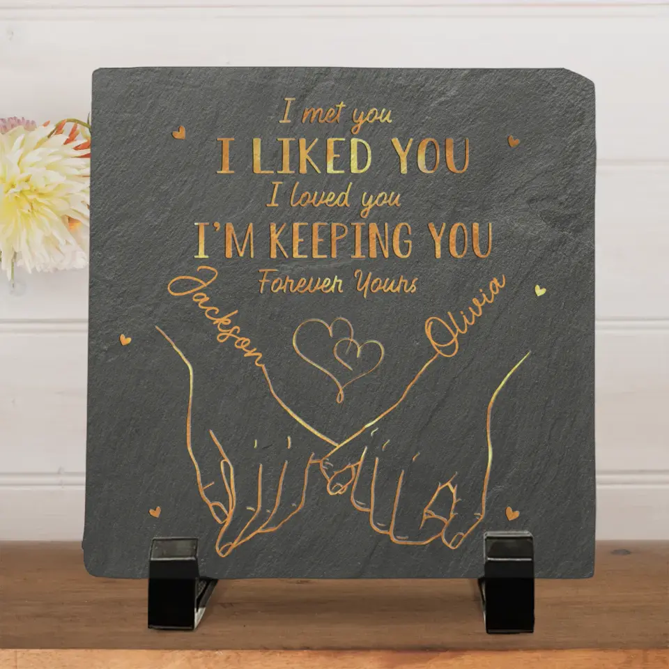Personalized Square Shaped Stone - My Heart Is Perfect Because You Are Inside-CustomLove