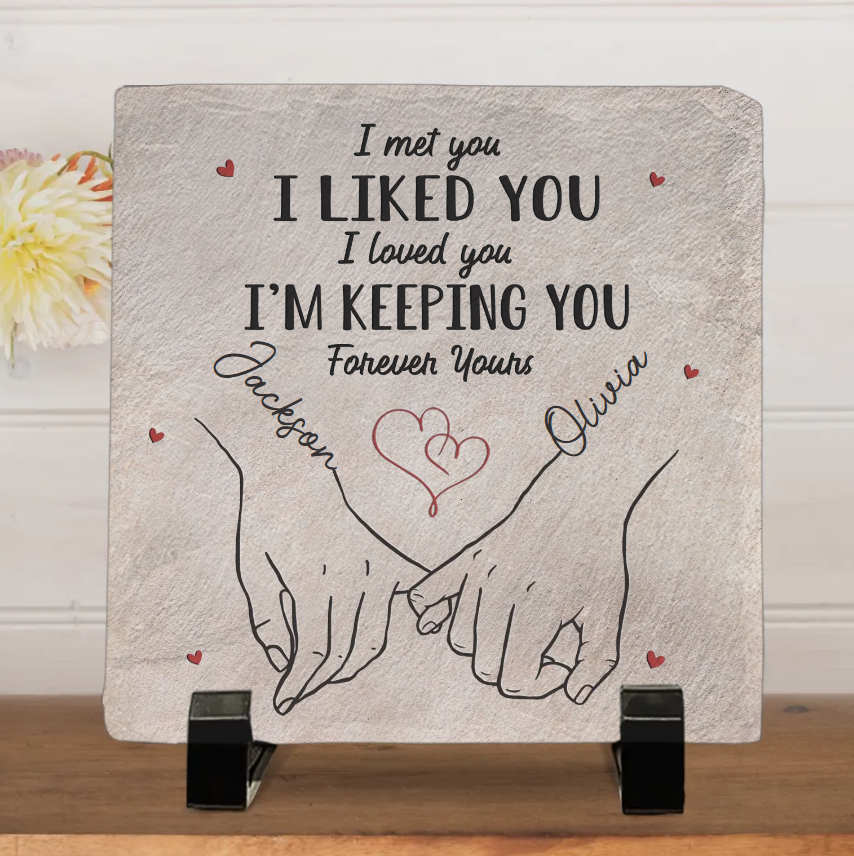 Personalized Square Shaped Stone - My Heart Is Perfect Because You Are Inside-CustomLove