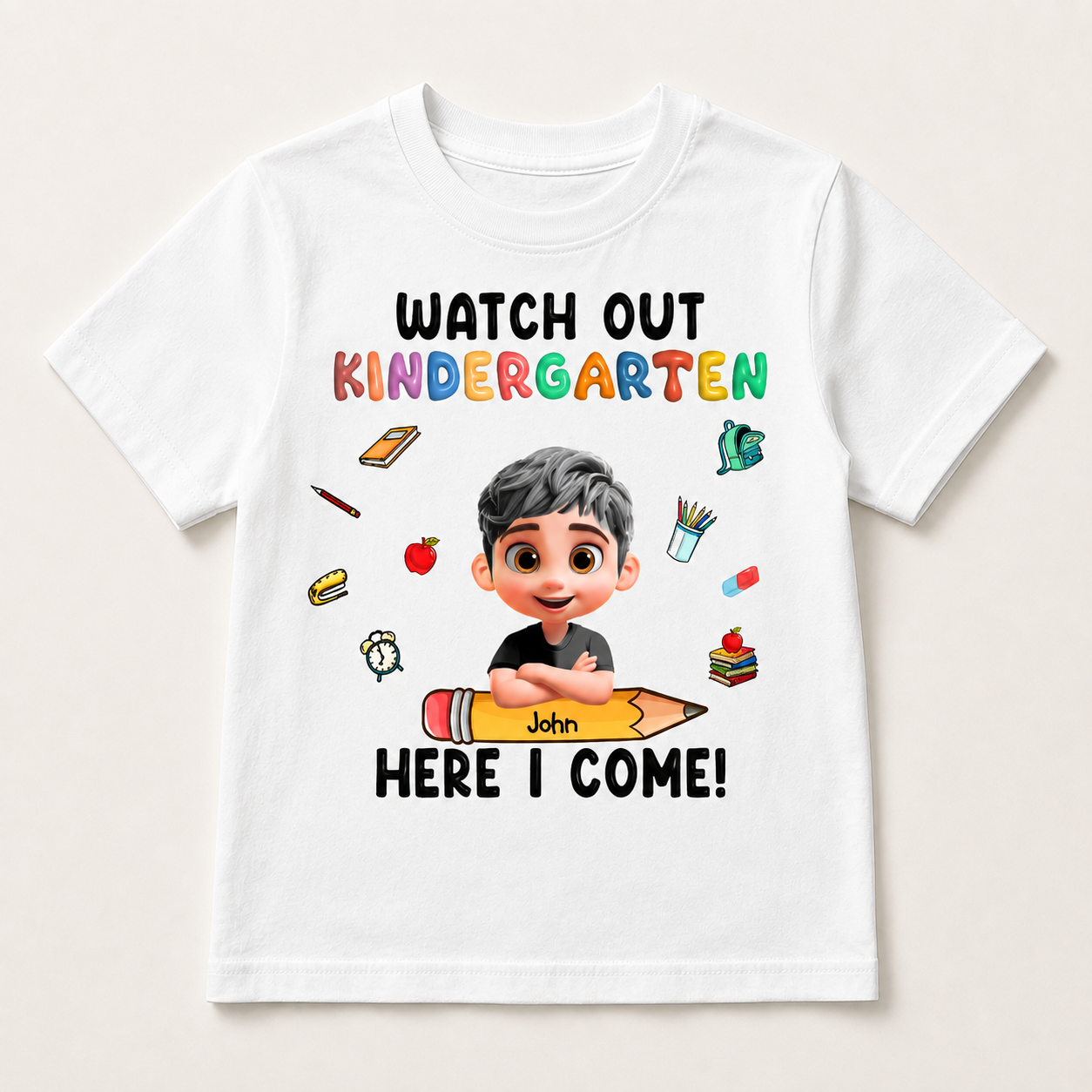Personalized Watch Out Kindergarten T-Shirt for Kids