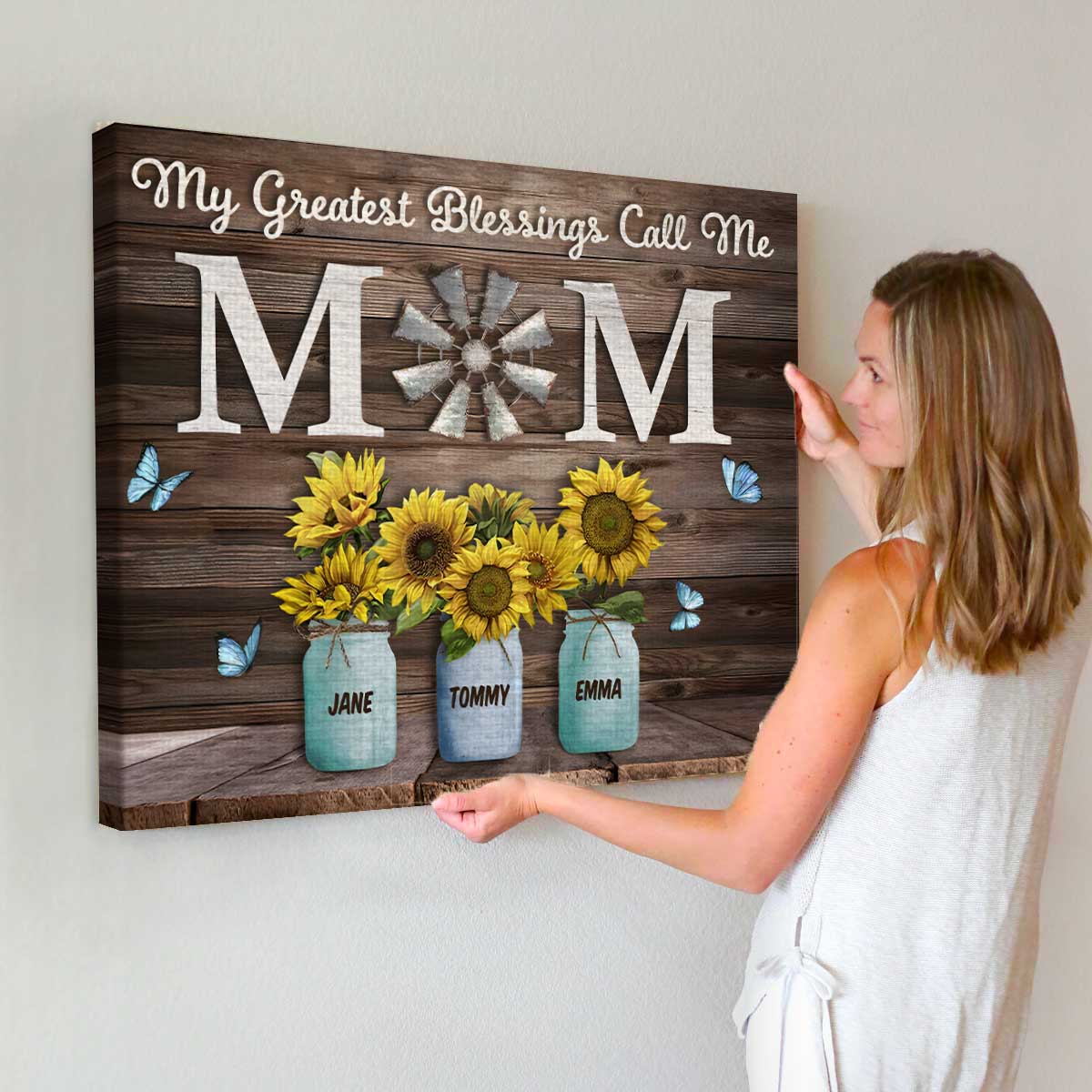 Personalized Canvas "My Greatest Blessings Call Me Mom"-CustomLove