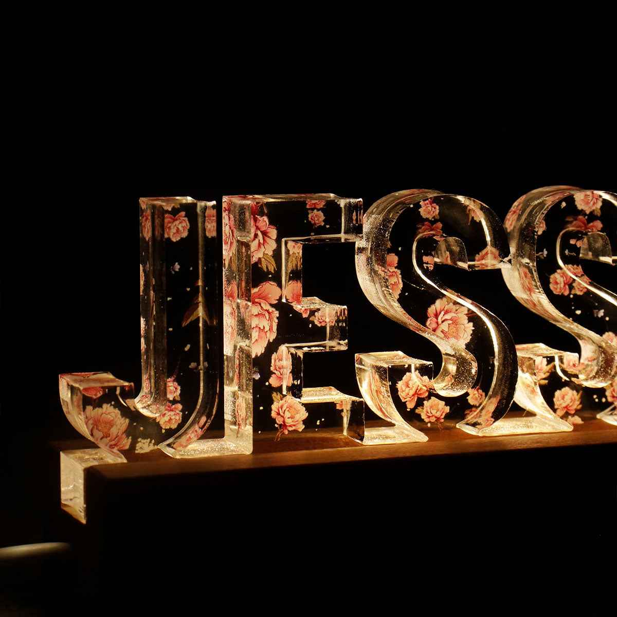 Personalized Custom Name LED Night Light - Birth Month Flower - CustomLove