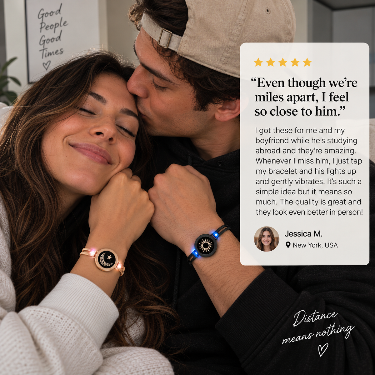 Sun & Moon Long-Distance Touch Bracelets