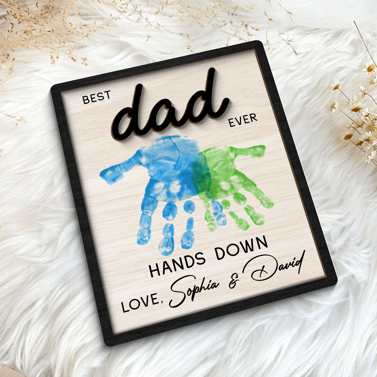 Best Dad Grandpa Ever Hands Down - Personalized Wooden Plaque