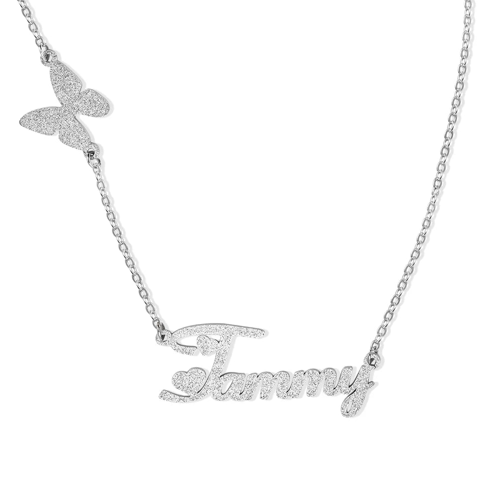 Personalized Butterfly Name Necklace