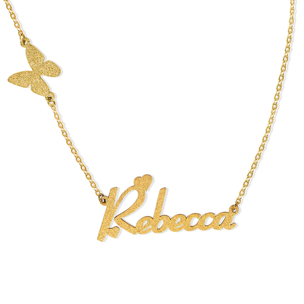 Personalized Butterfly Name Necklace