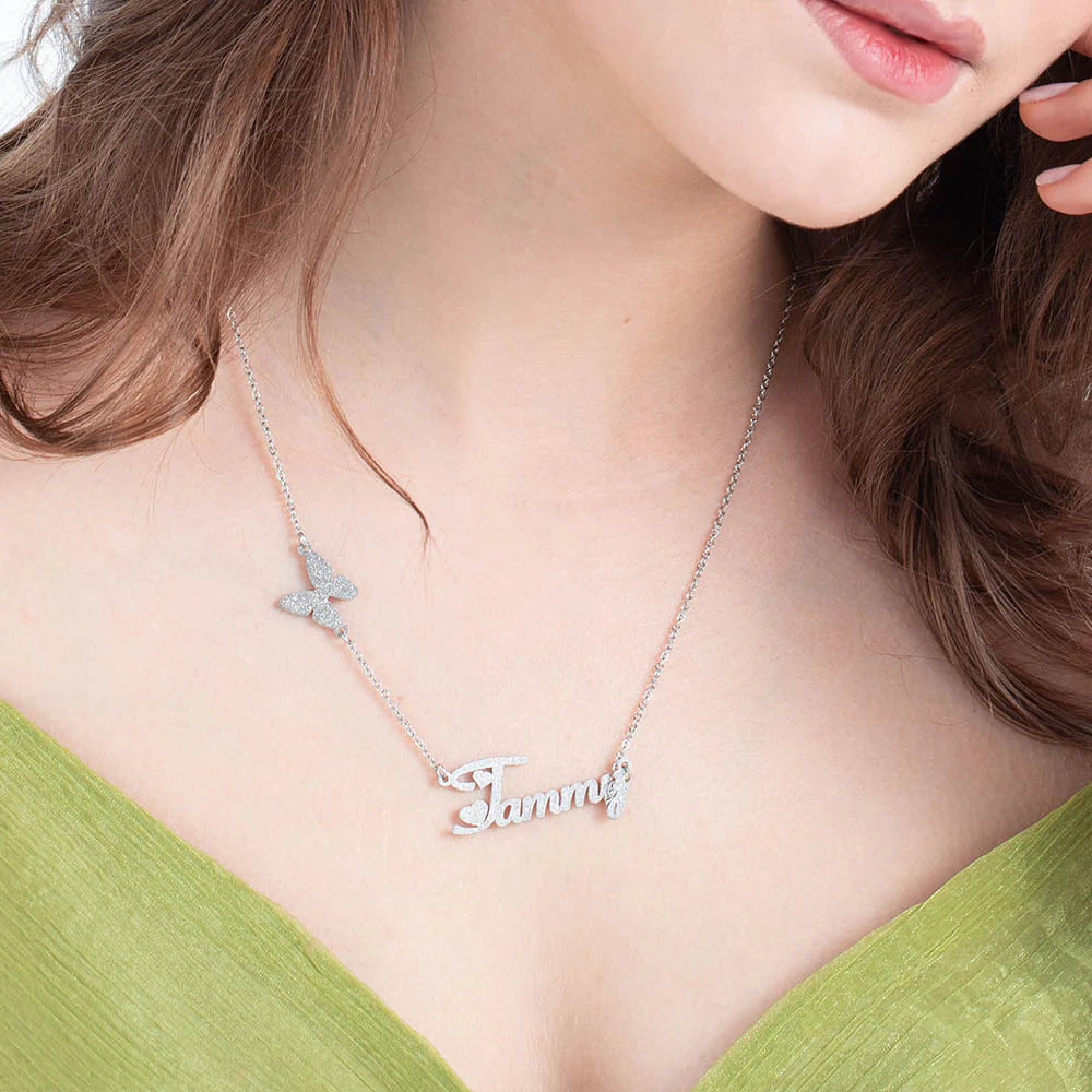 Personalized Butterfly Name Necklace