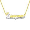 Personalized Double Name Plate Necklace in Gold