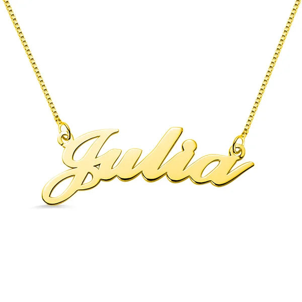 Gold Plated Silver Julia Style Name Necklace