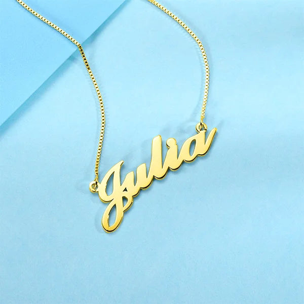 Gold Plated Silver Julia Style Name Necklace
