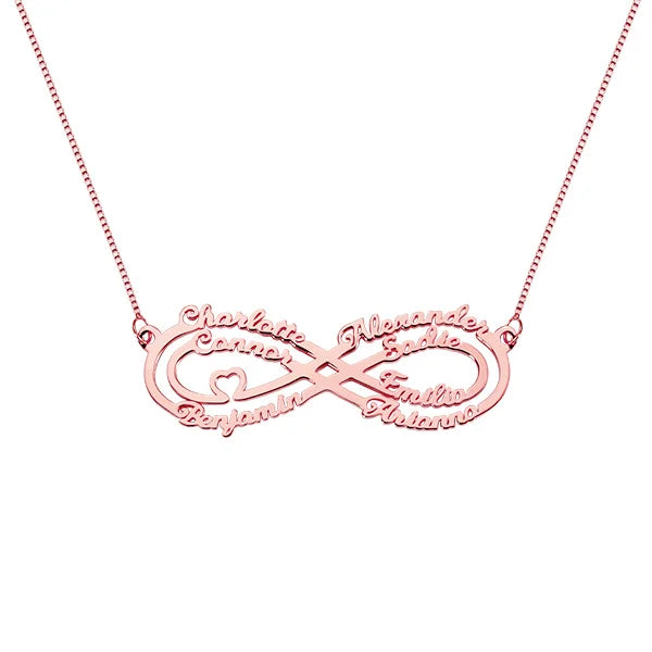 Personalized 7 Names Infinity Necklace