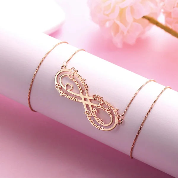 Personalized 7 Names Infinity Necklace
