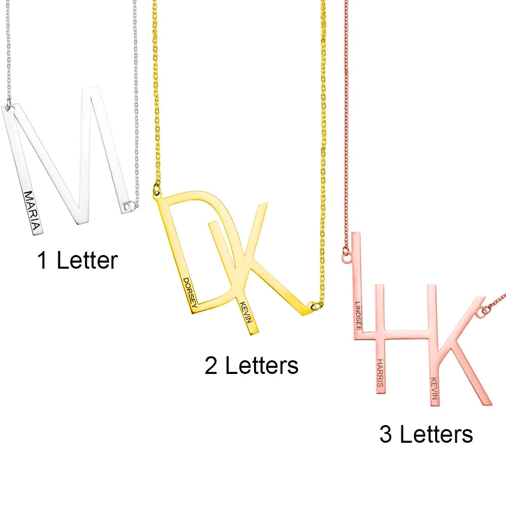Customized Sideways Initial Necklace-CustomLove