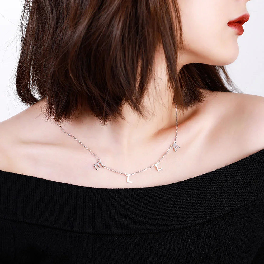 Personalized Letter Necklace in Silver