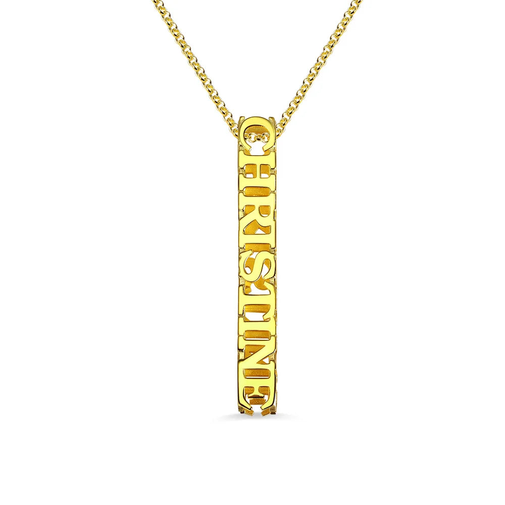 Personalized Cubic Bar Name Necklace
