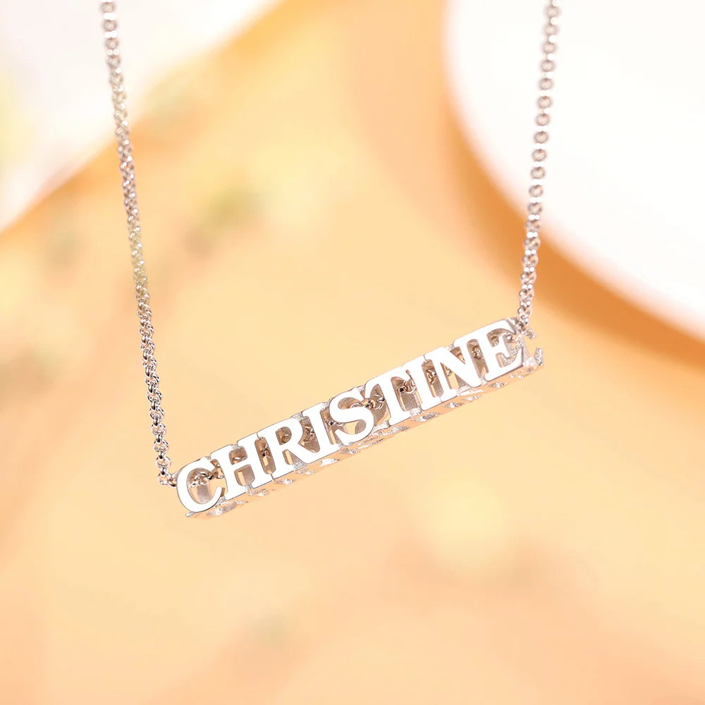 Personalized Cubic Bar Name Necklace