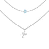 Custom Layered Moonstone and Initials Necklace