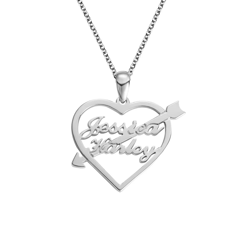 Personalized Heart Arrow Name Necklace