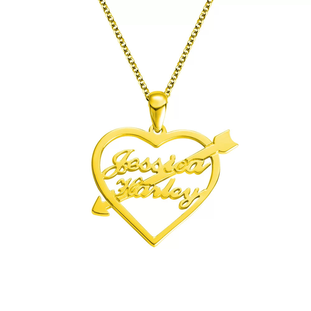 Personalized Heart Arrow Name Necklace