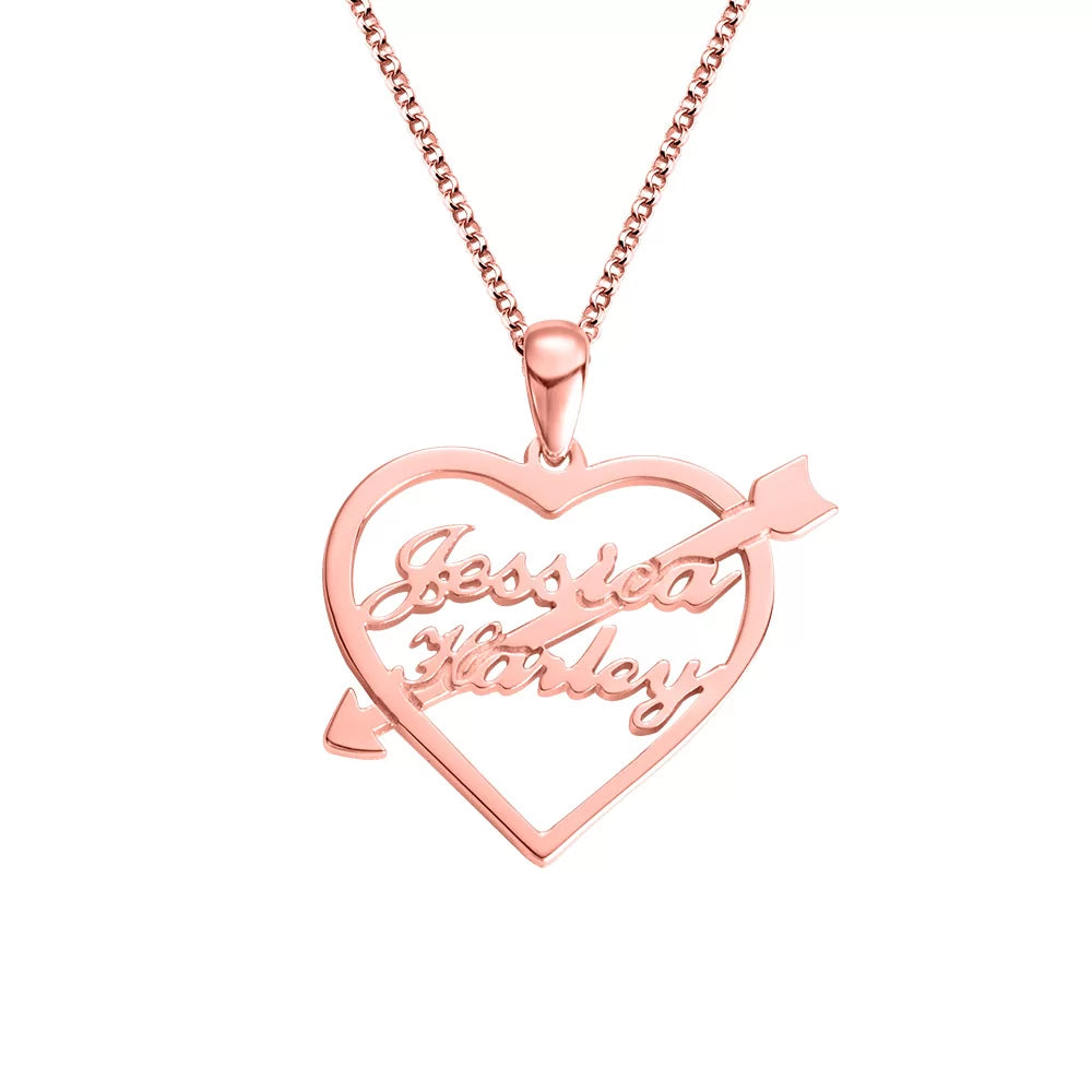 Personalized Heart Arrow Name Necklace