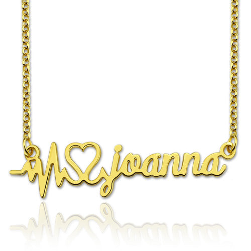 Personalized Heartbeat Name Necklace