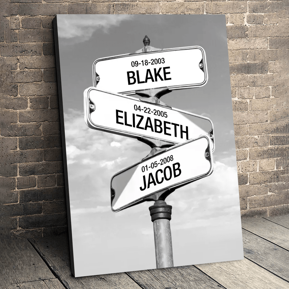 Crossroad of Love | Custom Children Names Premium Canvas