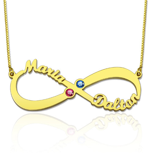 Personalized Infinity Name Birthstone Necklace