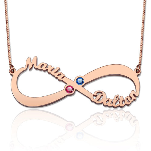 Personalized Infinity Name Birthstone Necklace