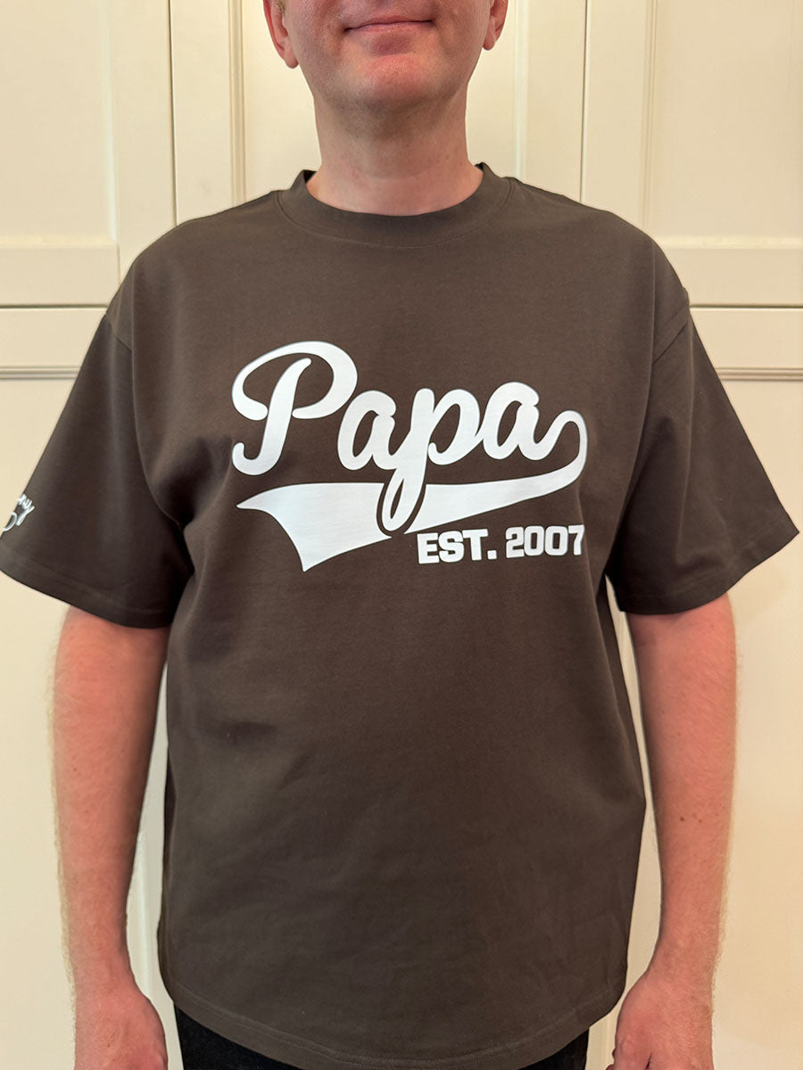 Personalized Dad Shirt with Kids Name on sleeve