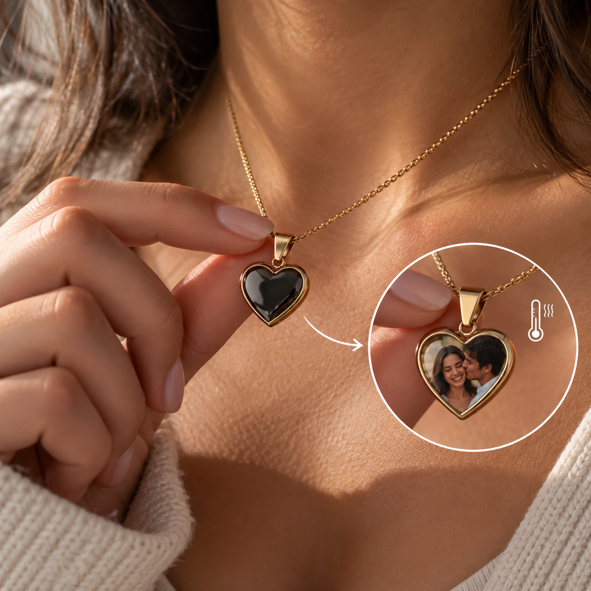 Personalized Heat-Reveal Photo Necklace