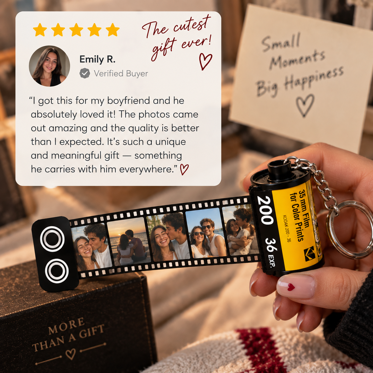 Personalized Retro Film Roll Photo Keychain
