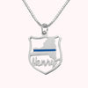 Personalized Police Badge State Map Name Necklace