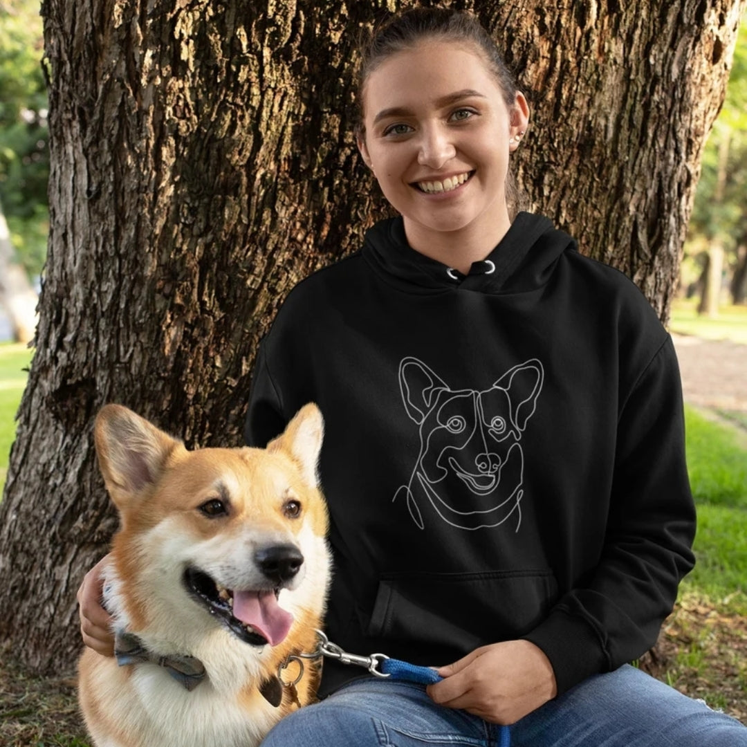 Custom Outline Photo Embroidered Hoodie