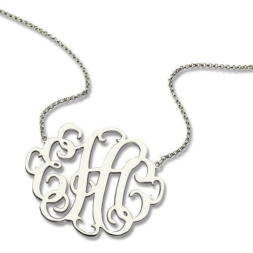 Personalized 1.68" XL Stylish Monogram Necklace-CustomLove