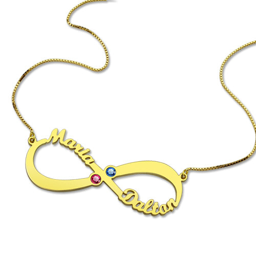 Personalized Infinity Name Birthstone Necklace