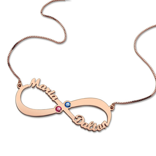Personalized Infinity Name Birthstone Necklace