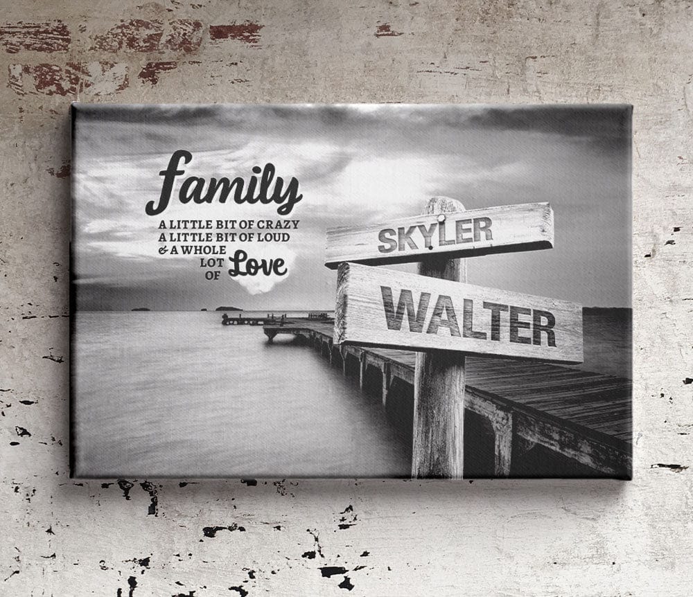 Ocean Dock Family Multi-Names Premium Canvas