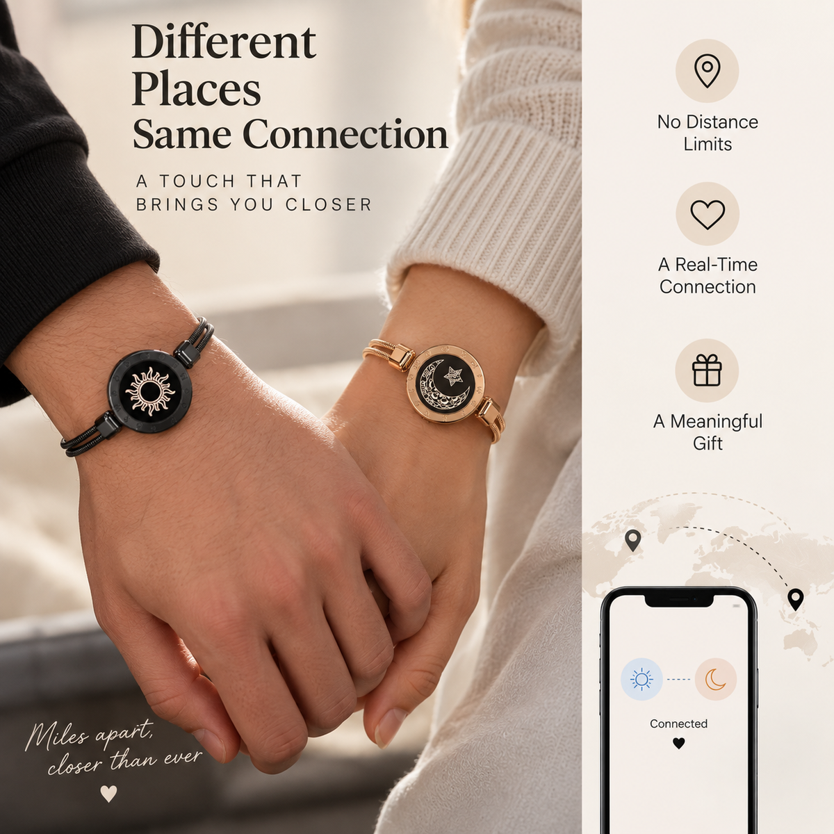 Sun & Moon Long-Distance Touch Bracelets