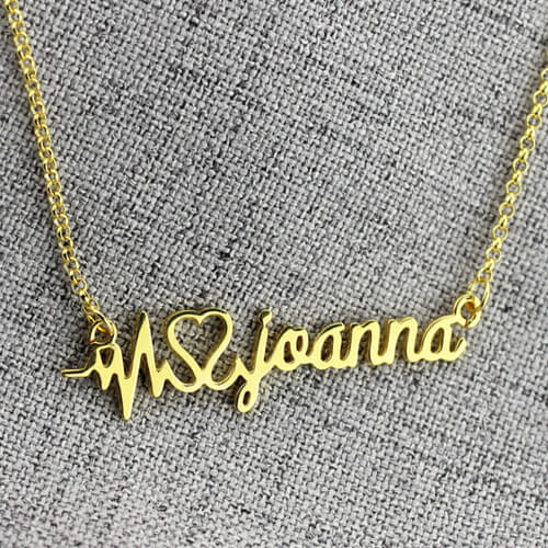 Personalized Heartbeat Name Necklace