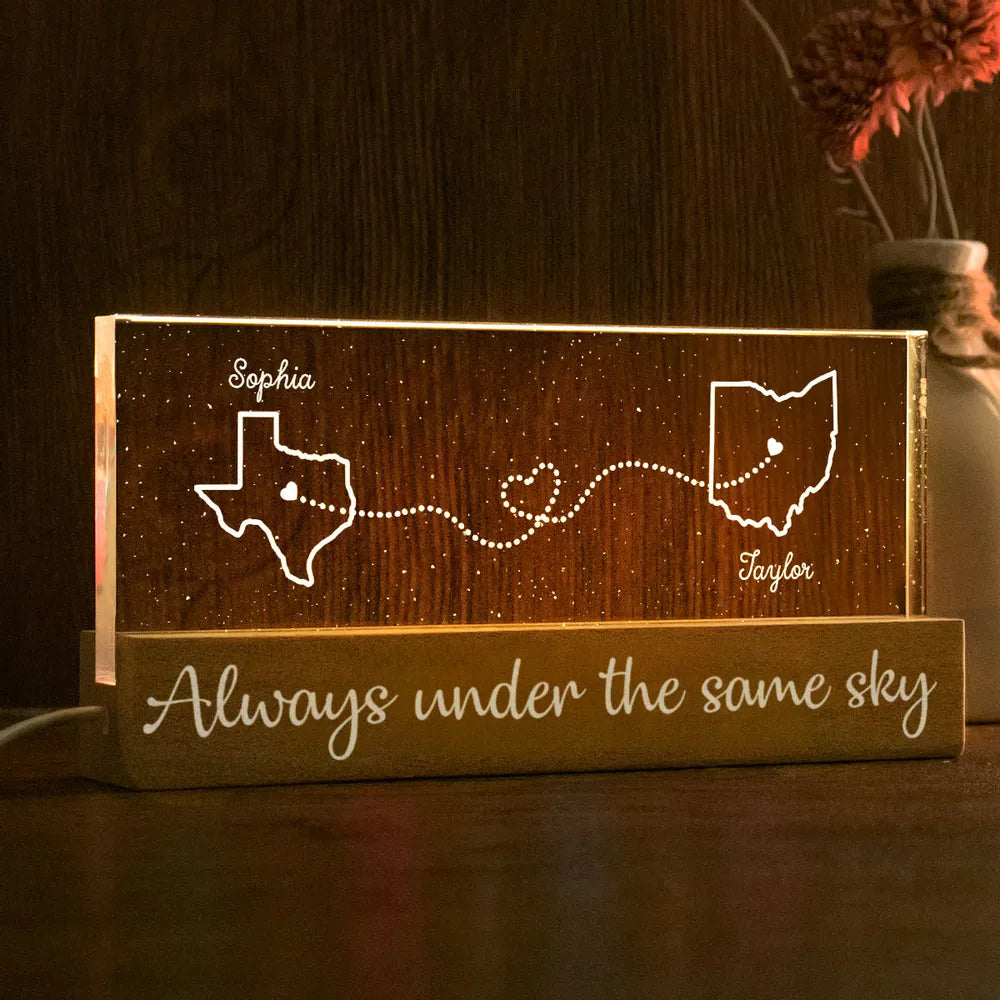 Personalized LED Night Light - I Miss Your Face Long Distance Relationship