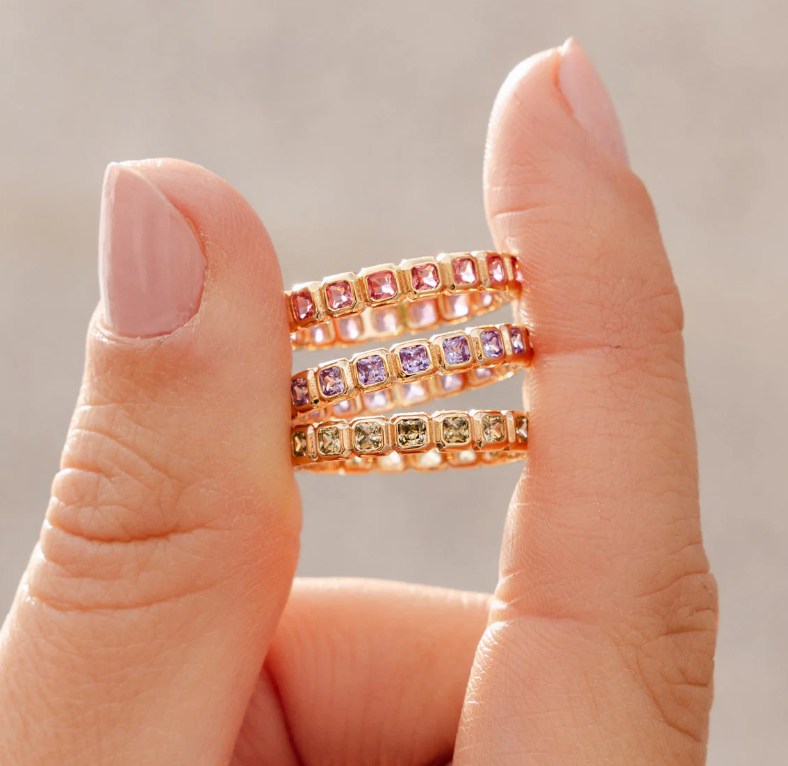 May Birthstone Eternity Ring