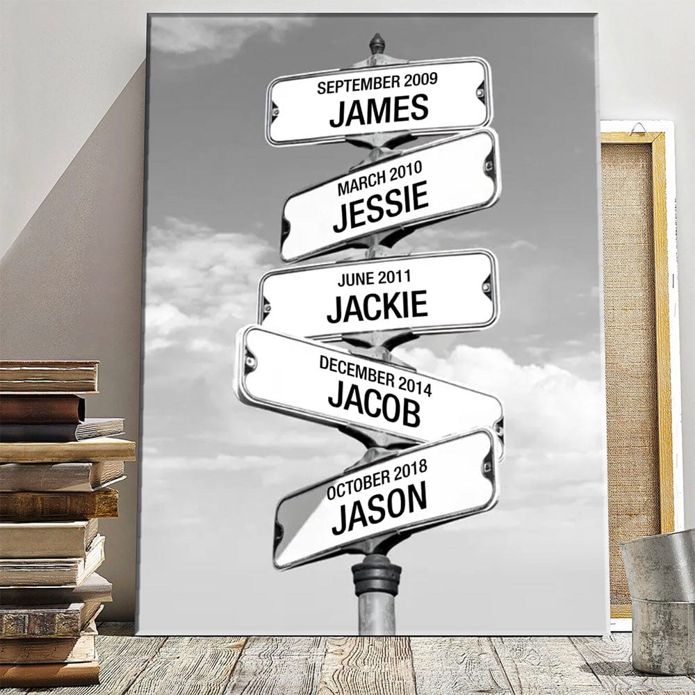 Crossroad of Love | Custom Children Names Premium Canvas