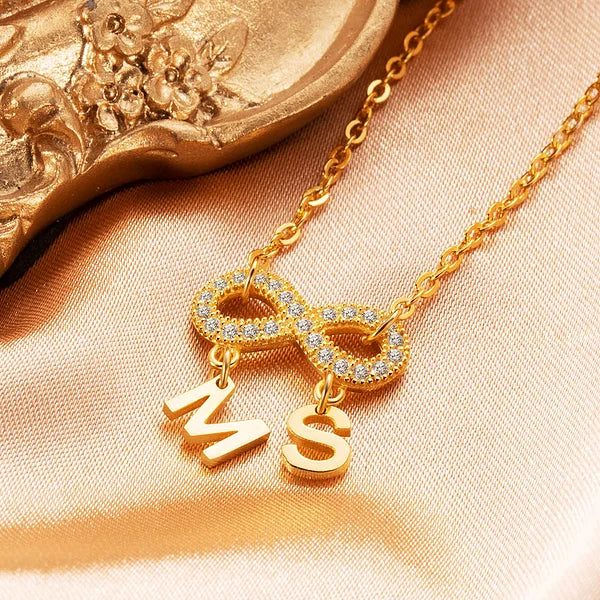 Personalized Infinity Necklace with Letters-CustomLove