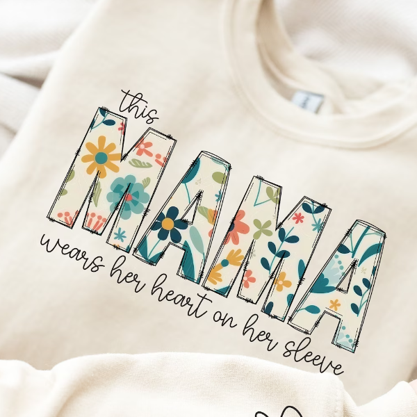 Personalized Heart On Sleeve with Kid Names on Sleeves