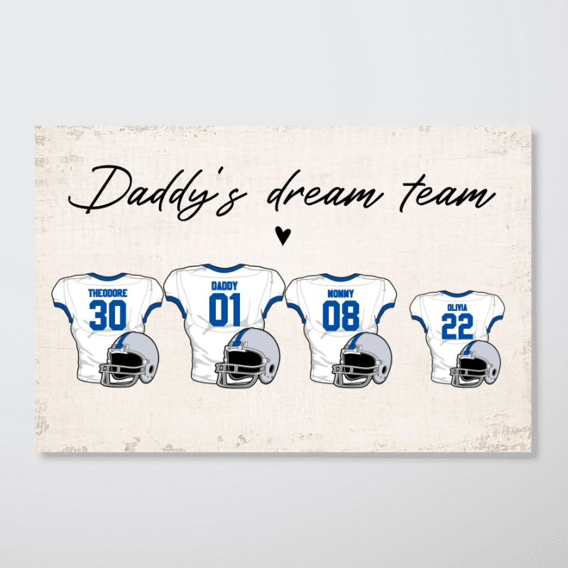 Personalized Canvas - Daddy‘s Dream Team American Football