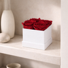 4 Rose White Box with Infinity Roses Luxury Gift - CustomLove