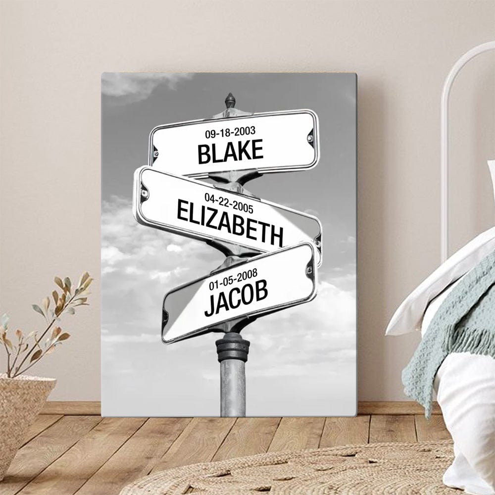 Crossroad of Love | Custom Children Names Premium Canvas